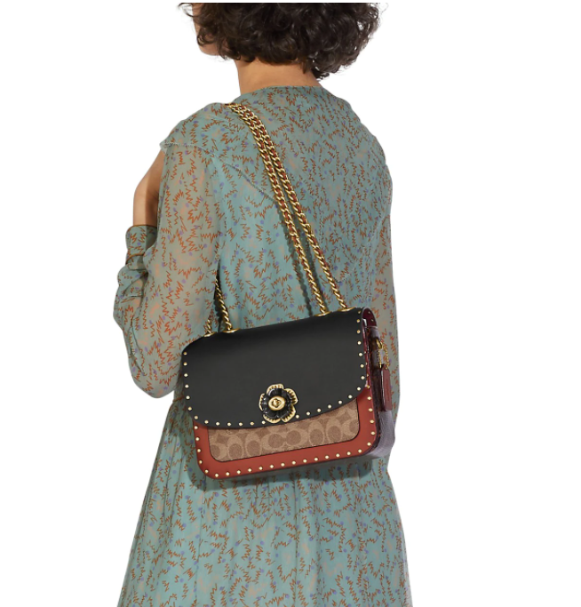 $371.25 (原价 $495) + 免邮Saks Fifth Avenue官网 COACH Madison 2020年新款铆钉山茶花链条包75折热卖 