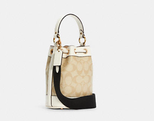 $178.80 (原价 $298) + 免邮Coach Outlet官网 Coach Dempsey Drawstring 卡其色小号水桶包6折热卖  