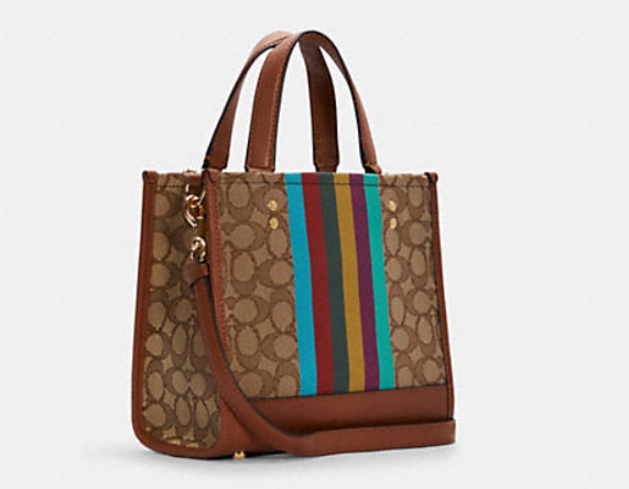 $175 (原价 $350) + 免邮Coach Outlet官网 Coach Dempsey 22 条纹老花托特包5折热卖 