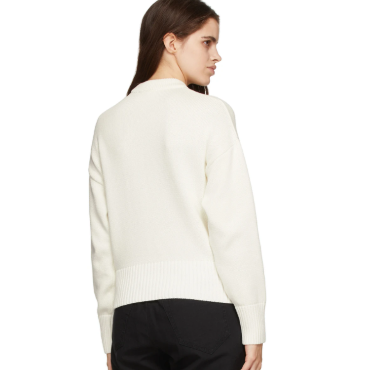 现价$360 + 免邮SSENSE官网 AMI ALEXANDRE MATTIUSSI Off-White 女款大爱心毛衣热卖 