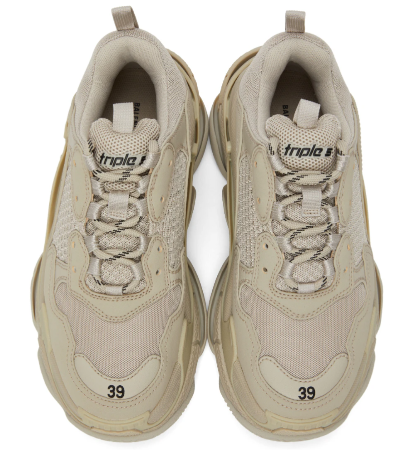 现价$735 + 免邮SSENSE官网 BALENCIAGA Beige Triple S 男士老爹鞋热卖 