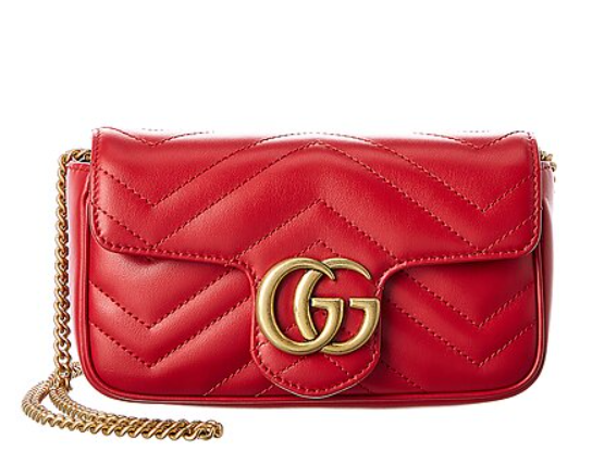 $899.99 (原价 $990) Rue La La官网 Gucci GG Marmont Super Matelasse 红色迷你单肩包9折热卖  