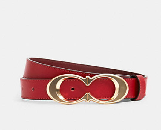 $40.96 (原价 $128) + 免邮Coach Outlet官网 Coach蔻驰双C扣腰带热卖 两色可选