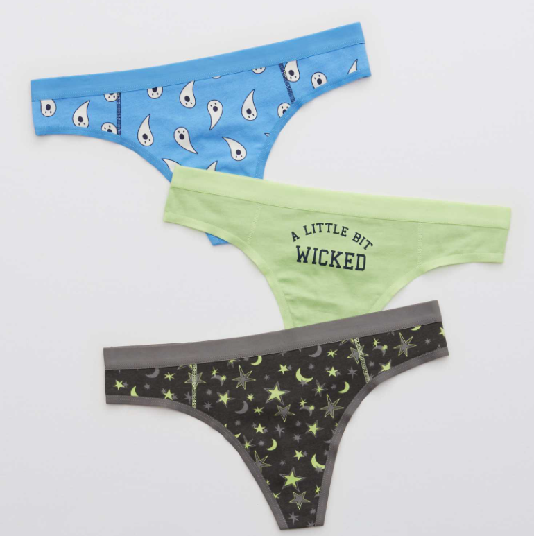 $10 (原价 $26.95) Aerie 万圣节纯棉内裤3条装37折热卖 