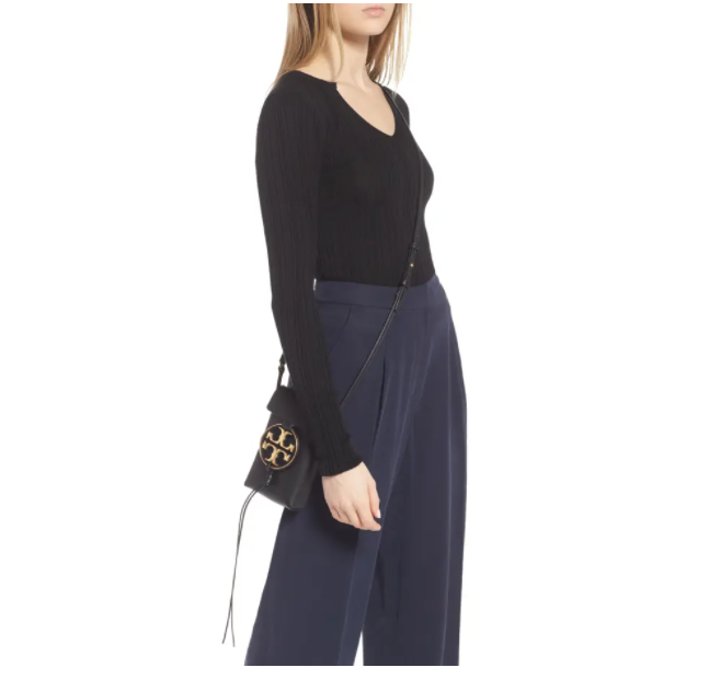 $173.60 (原价 $248) + 免邮Nordstrom官网 Tory Burch Miller 黑色手机包7折热卖 