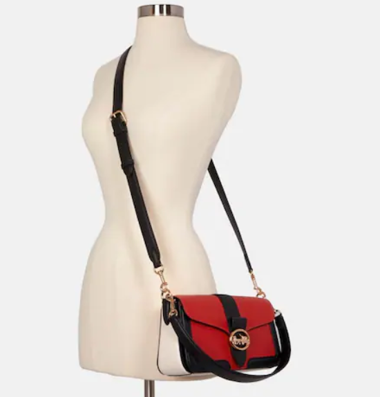 $119.40 (原价 $398) + 免邮Coach Outlet官网 Coach Georgie 黑红拼色腋下包3折热卖 