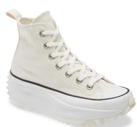 $66 (原价 $120) + 免邮Nordstrom官网 Converse Chuck Taylor® All Star® Run Star Hike 中性厚底高帮帆布鞋55折热卖 