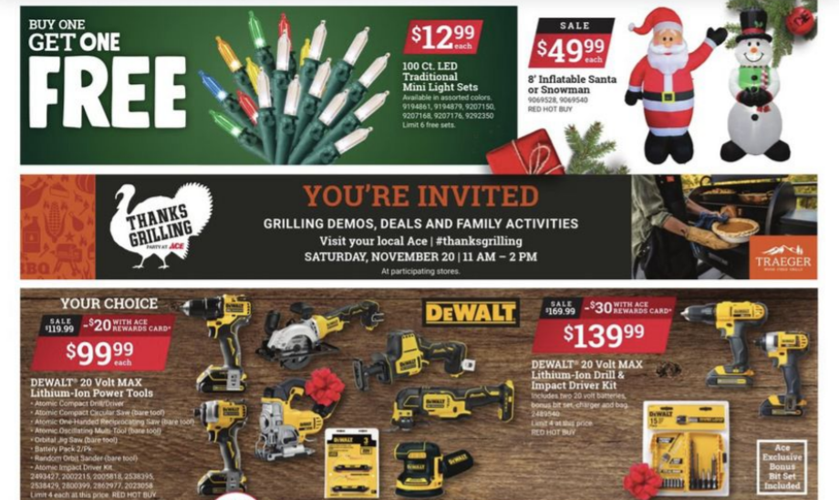 $30以下正价商品立享5折开抢：Ace Hardware 2021黑五海报出炉 买烧烤架送$164烤架套装 