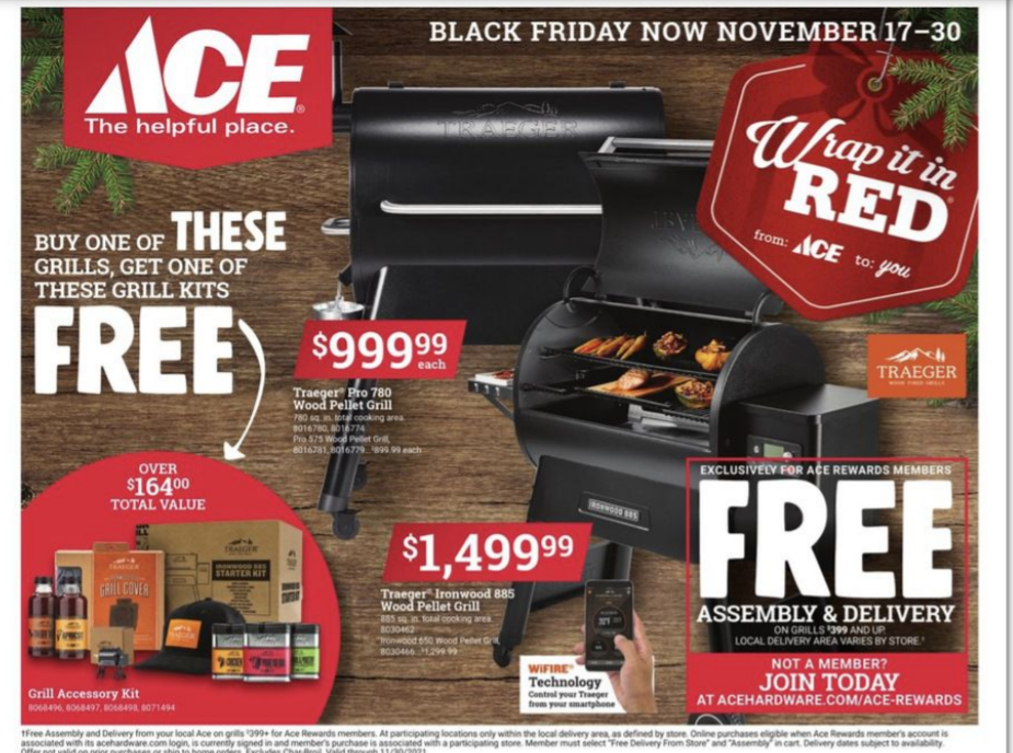 $30以下正价商品立享5折开抢：Ace Hardware 2021黑五海报出炉 买烧烤架送$164烤架套装 