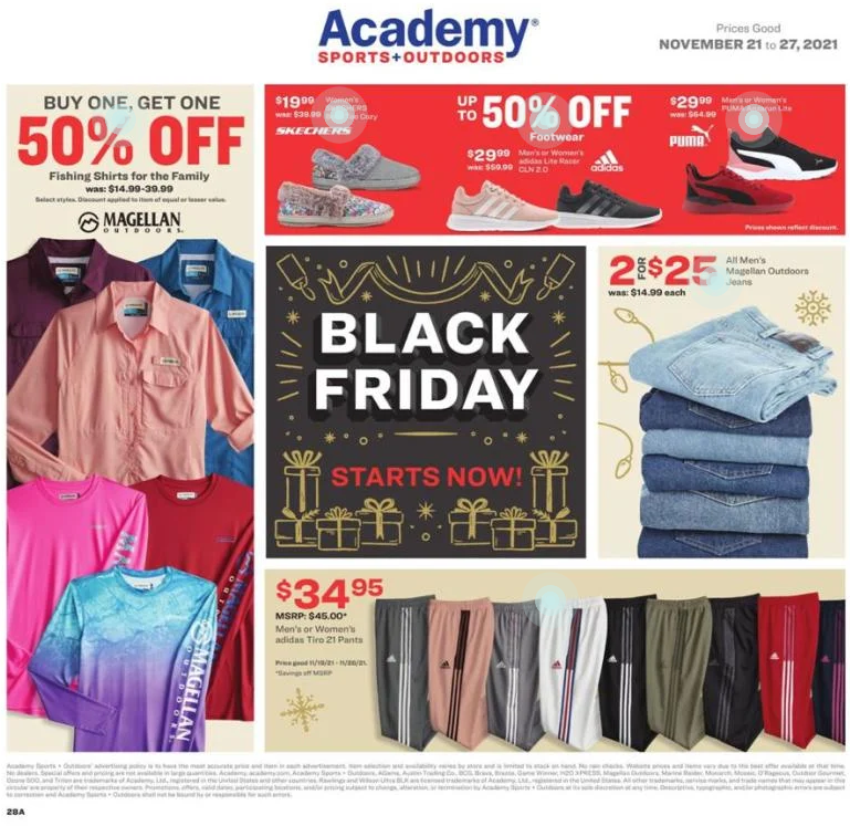 5折优惠 单车机$349、抓绒衣$29Academy Sports + Outdoors官网 2021黑五海报抢先看 运动鞋服、装备超好价 