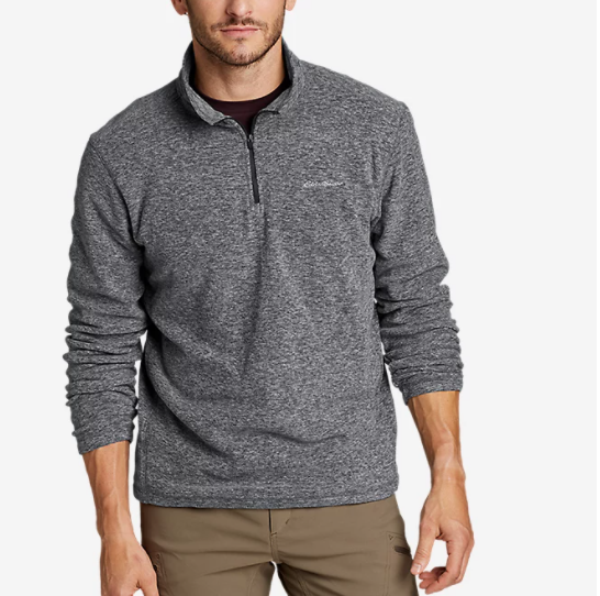$19.99 (原价 $60) + 免邮Eddie Bauer Quest 男士加绒1/4拉链套头衫33折热卖 多色可选