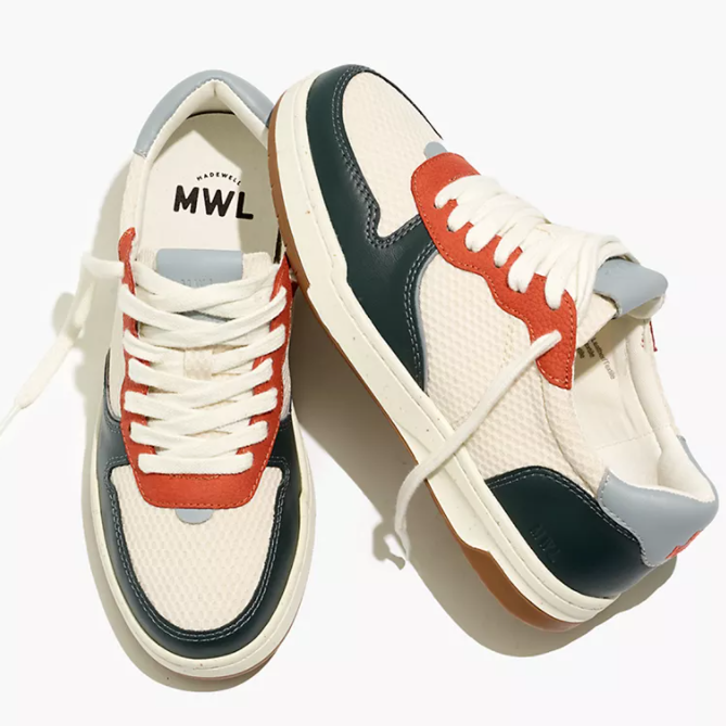 $34.99 (原价 $98) + 免邮Madewell Court 女款真皮运动鞋额外7折热卖 