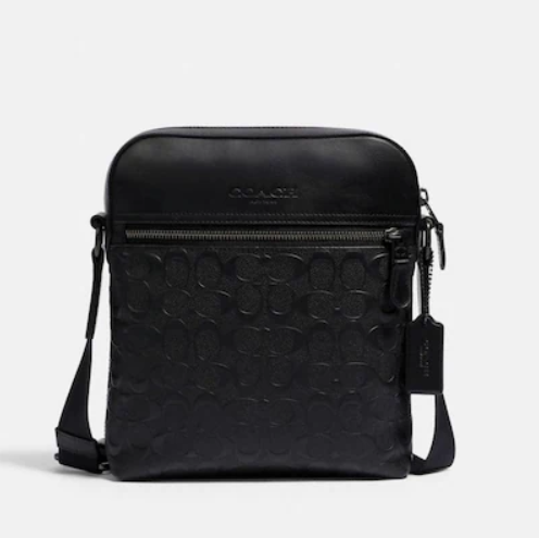 $105 (原价 $350) + 免邮Coach Outlet官网 Coach Houston Flight 印花logo男士斜挎包额外75折热卖 