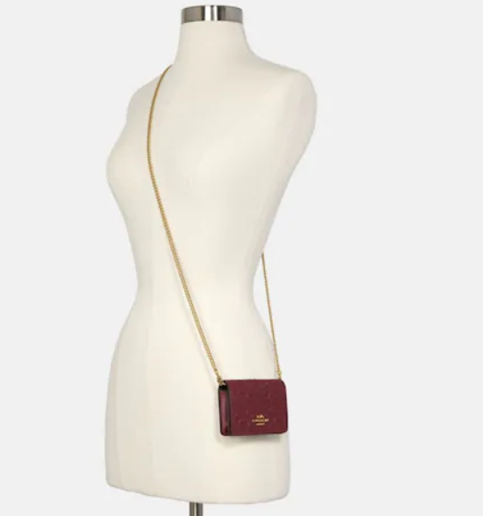 $45 (原价 $150) + 免邮Coach Outlet官网 Coach Mini 压纹WOC链条包额外75折热卖 两色可选