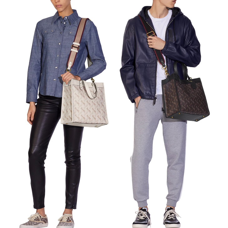 $225 (原价 $450) + 免邮Macy s官网 COACH Field 马车托特包5折特卖 两色可选