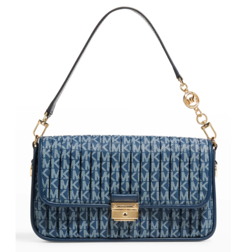 $199.50 (原价 $398) + 免邮Neiman Marcus官网 MICHAEL Michael Kors Bradshaw 小号牛仔蓝腋下包额外75折热卖 	