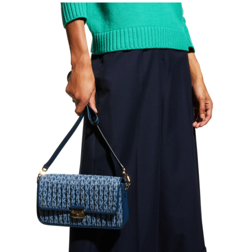 $199.50 (原价 $398) + 免邮Neiman Marcus官网 MICHAEL Michael Kors Bradshaw 小号牛仔蓝腋下包额外75折热卖 	