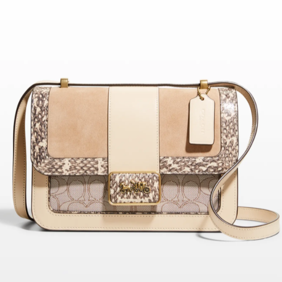 $451 (原价 $695) + 免邮Neiman Marcus官网 COACH 1941 Alie 蛇纹拼色斜挎包65折热卖 两色可选