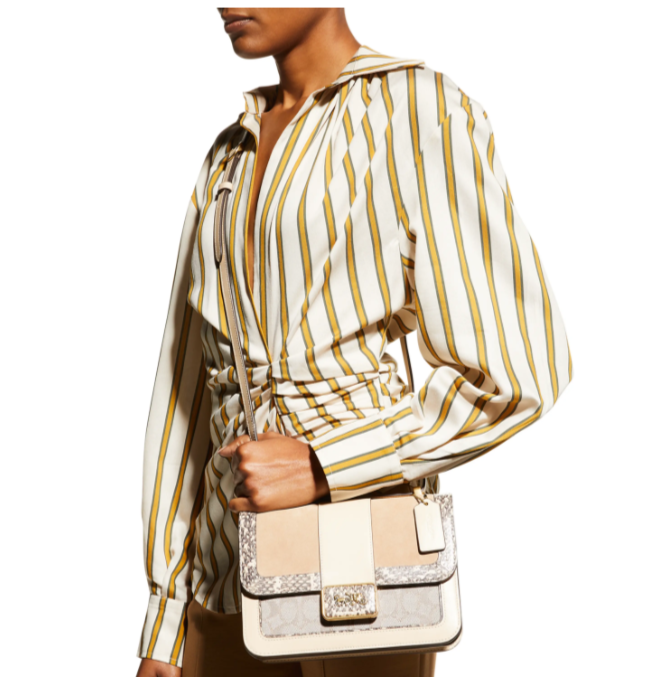 $451 (原价 $695) + 免邮Neiman Marcus官网 COACH 1941 Alie 蛇纹拼色斜挎包65折热卖 两色可选