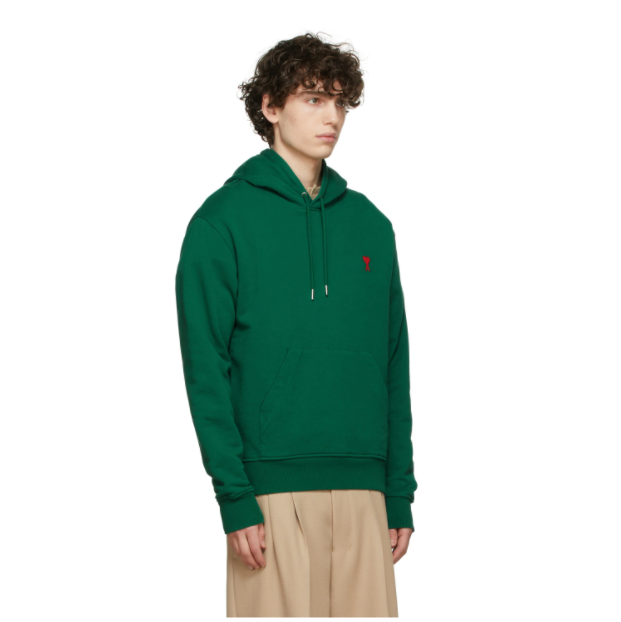 现价$198 (原价$305） SSENSE 官网精选AMI ALEXANDRE MATTIUSSI绿色桃心卫衣优惠