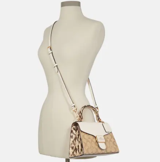 $169.15 (原价 $398) + 免邮Coach Outlet官网 Coach Pepper 老花手提单肩包额外85折热卖 两色可选