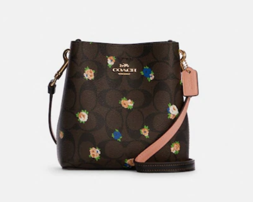 $83.64 (原价 $328) + 免邮Coach Outlet官网 Coach Mini Town 印花水桶包额外85折热卖 