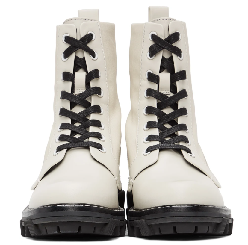 $416 (原价 $640) + 免邮SSENSE官网 RAG & BONE Off-White Shiloh系带马丁靴65折热卖 