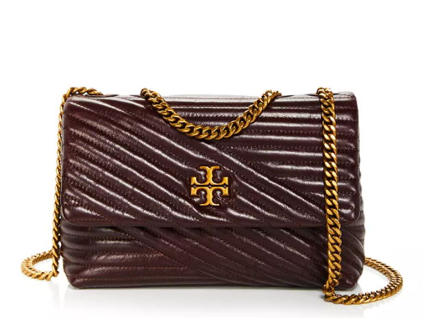 $348.60 (原价 $498) + 免邮Bloomingdale s官网 Tory Burch Kira Chevron 酒红色链条斜挎单肩包7折热卖 