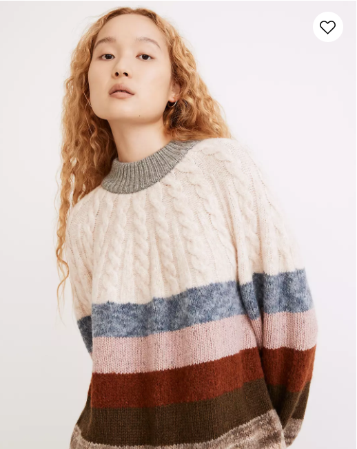 现价$55 (原价$110)Madewell 官网精选Deacon Cableknit 针织衫优惠！