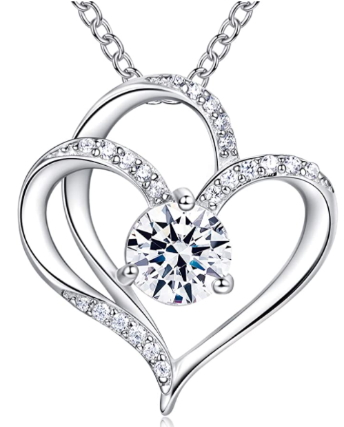 $9（原价$35.99）ASHLI JENA  925纯银双爱心镶CZ钻项链