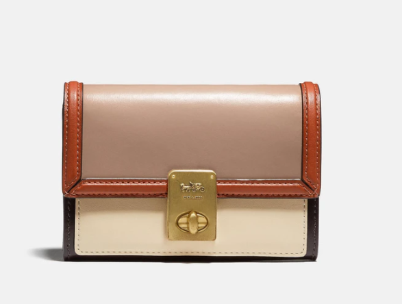 $66.30 (原价 $195) + 免邮Shop Premium Outlets官网 COACH Hutton 女士拼色钱包额外85折热卖 