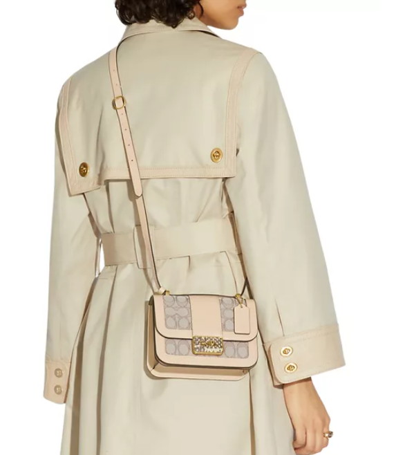 $297 (原价 $495) + 免邮Belk官网 COACH Alie 18 老花象牙白单肩包6折热卖 