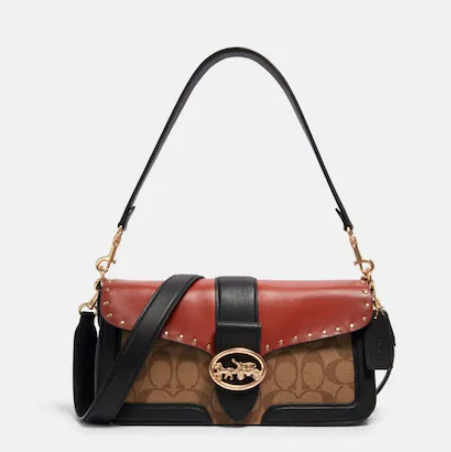 C$229 (原价 C$450) + 免邮Coach Outlet CA官网 Coach Georgie 酒神老花拼色腋下包51折热卖 两色可选