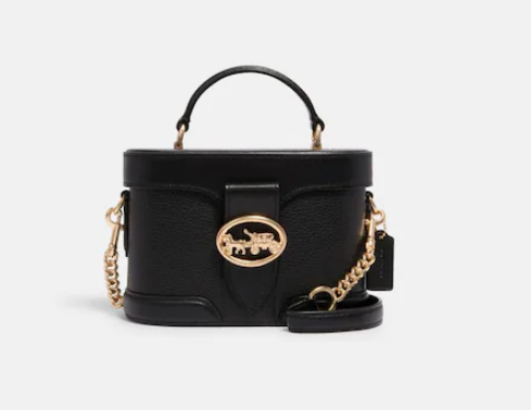 $148.75 (原价 $350) + 免邮Coach Outlet官网 Coach Georgie Gem 黑色马车盒子包额外85折热卖