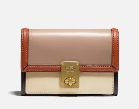 coach hutton wallet in colorblock