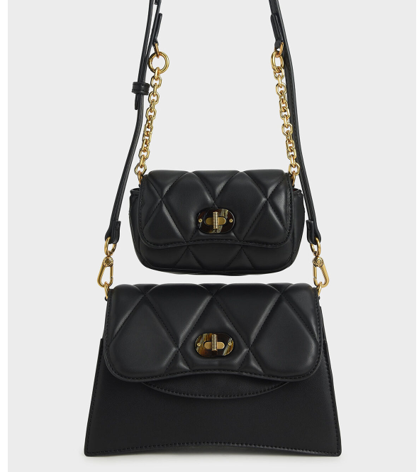 $53 (原价 $89) Charles & Keith 菱格纹子母包6折热卖 两色可选