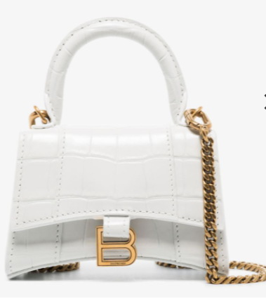 售价$1150Browns Fashion官网精选Balenciaga Hourglass巴黎世家白色链条沙漏包热卖！