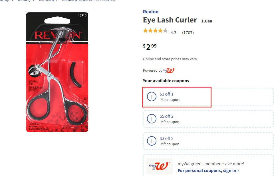 0 For Revlon Eye Lash Curler Walgreens Extrabux