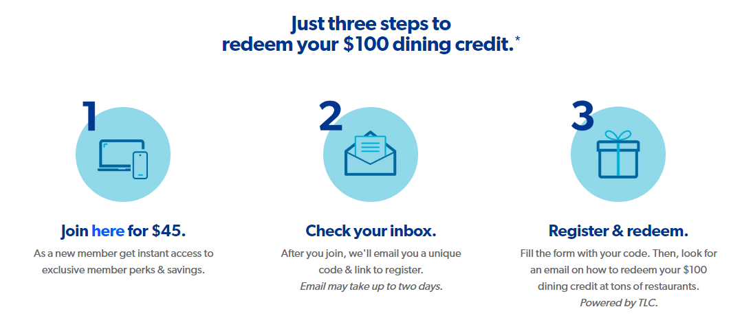 Sam s Club - Join the Club for $45, Get $100 in Dining Credit Sam s Club - Join the Club for $45, Get $100 in Dining Credit