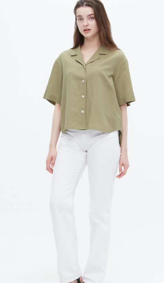 Linen-Blend Open Collar Short-Sleeve Shirt Sale @ Uniqlo For $9.90Linen-Blend Open Collar Short-Sleeve Shirt Sale @ Uniqlo