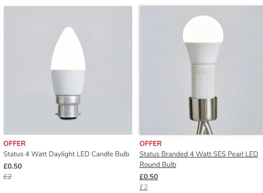 低至3折Dunelm官网精选各类LED灯灯泡低至£0.50