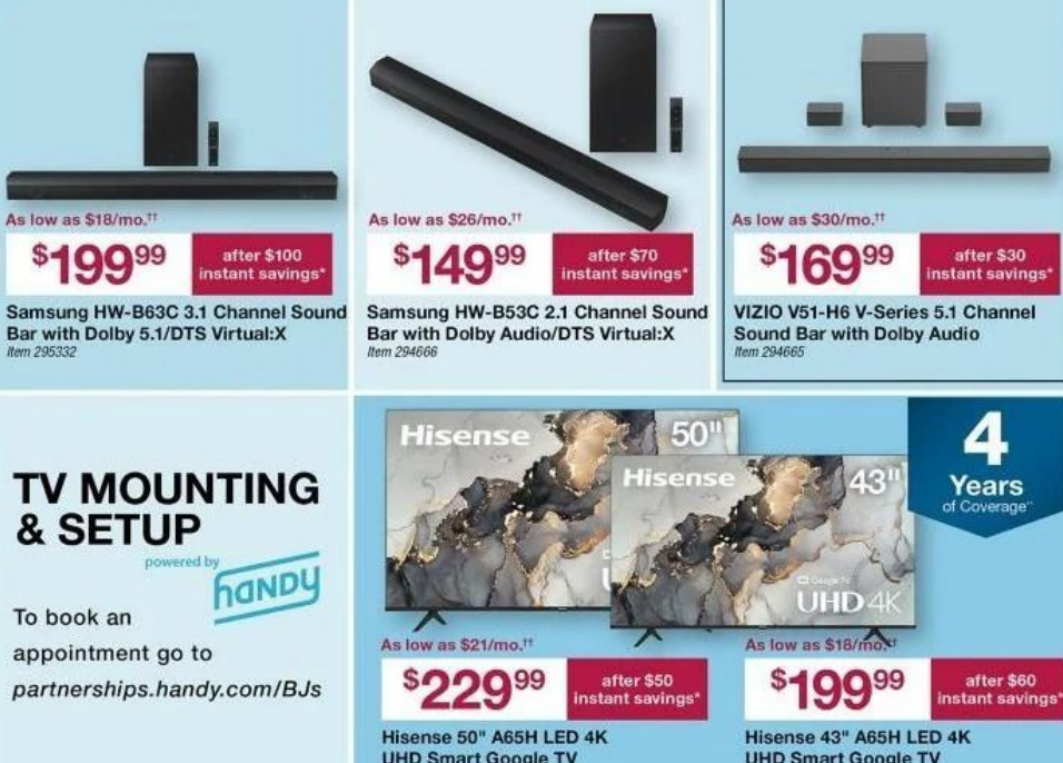 BJs - 黑五海报公布:2022黑五从11/15开始 75英寸4K电视仅$629,笔记本电脑低至$99.99BJs - 黑五海报公布:2022黑五从11/15开始