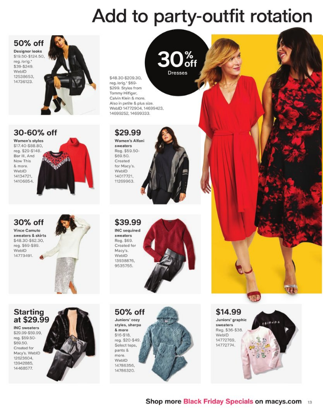 13件套锅具$29.99 枕头$6.99Macy s 2022黑五海报新鲜出炉 大促即将开始 11月7日第一波