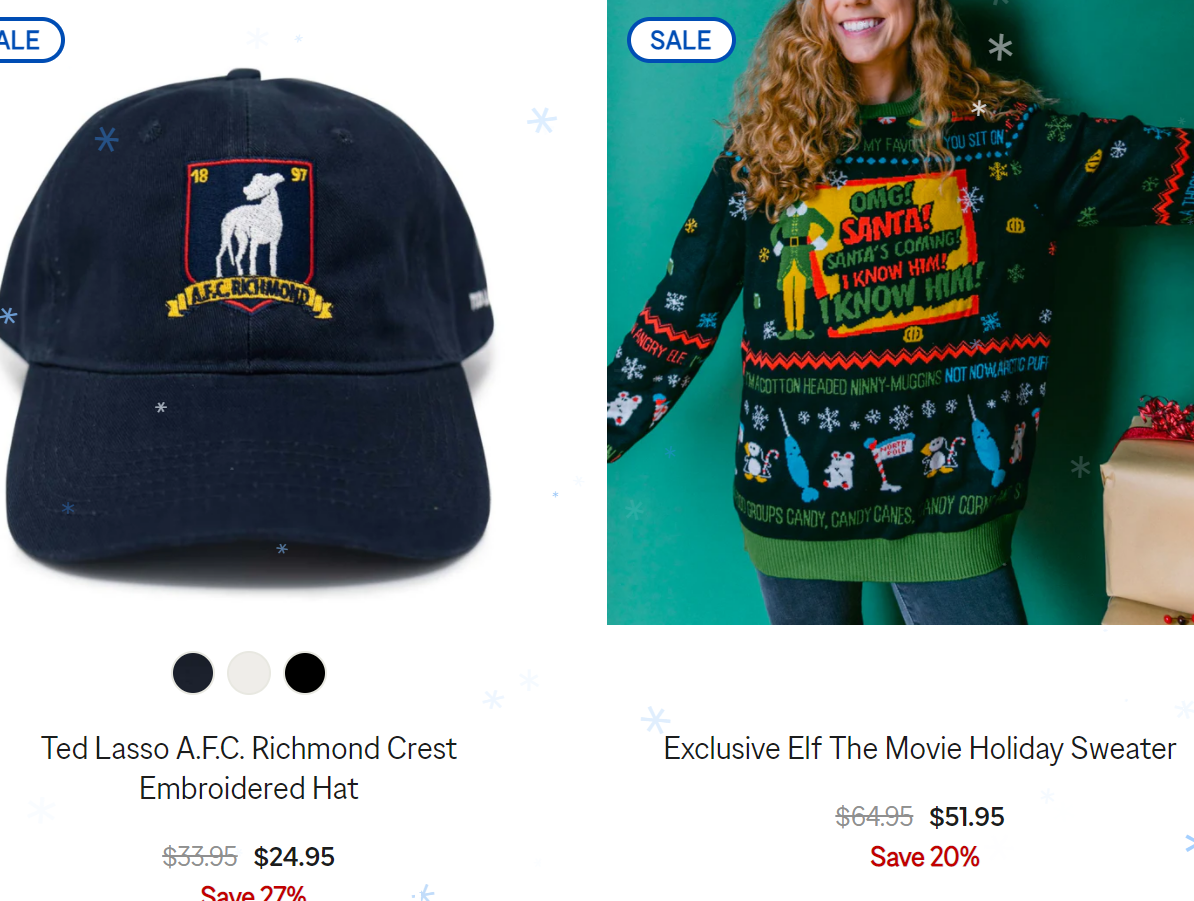 折上8.5折WBShop - 圣诞大促：各种圣诞礼物如毛衣、帽子、杯子等