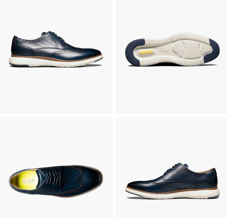 Florsheim Scarpe Oxford da uomo, punta semplice, nero, 46 EU