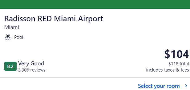 Hotels.com - 迈阿密机场丽笙3.5星酒店,直降$130 现价$104/晚起Hotels.com - 迈阿密机场丽笙3.5星酒店,直降$130