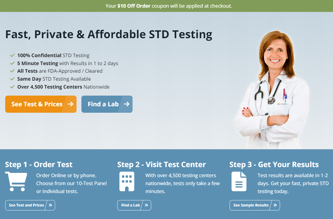 STDcheck.com 声明它不接受保护其客户隐私的保险