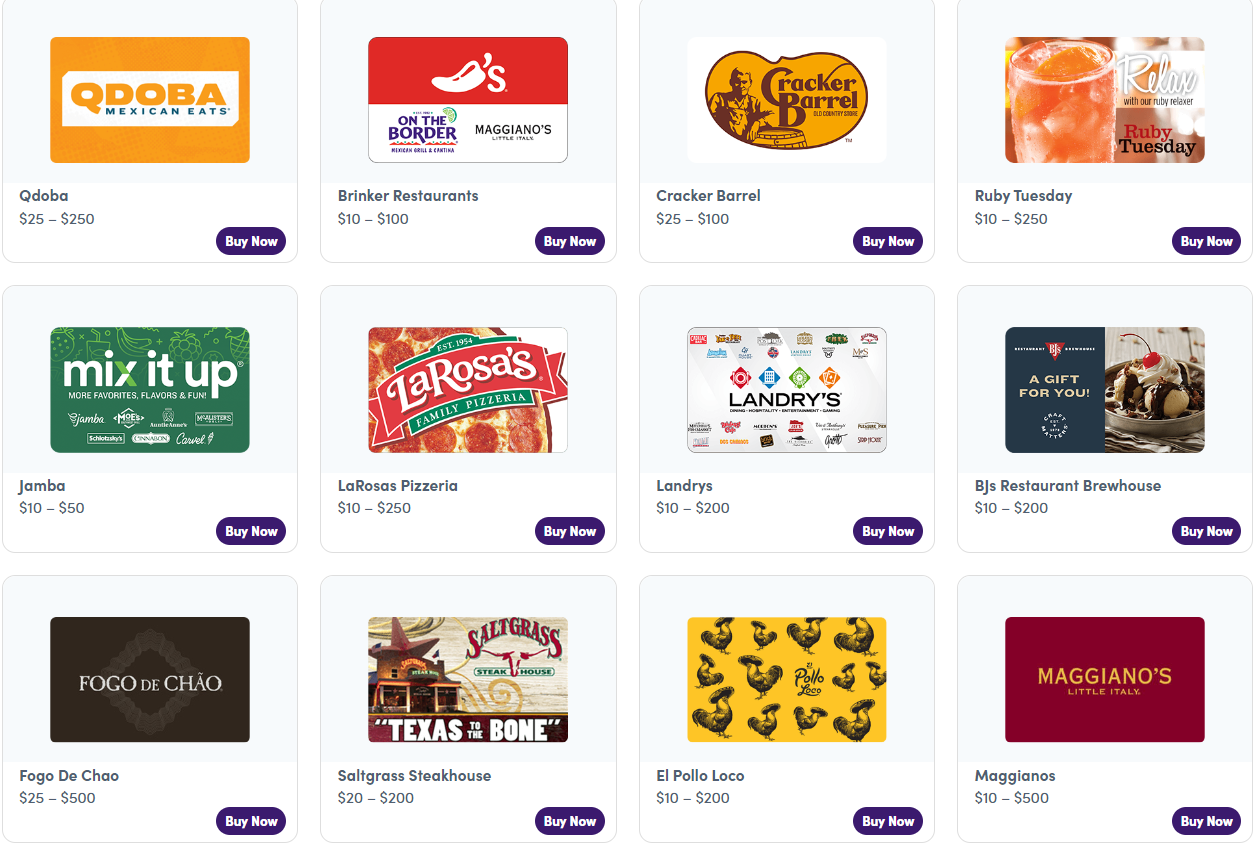 Santa’s Sleigh of Savings 10 off Select Restaurant Gift Cards