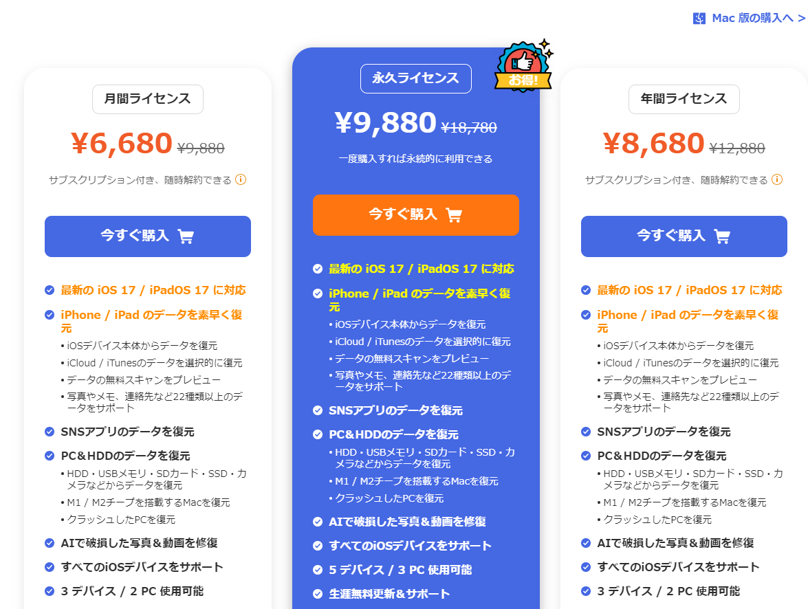 iMyFone D-Backの長所と短所