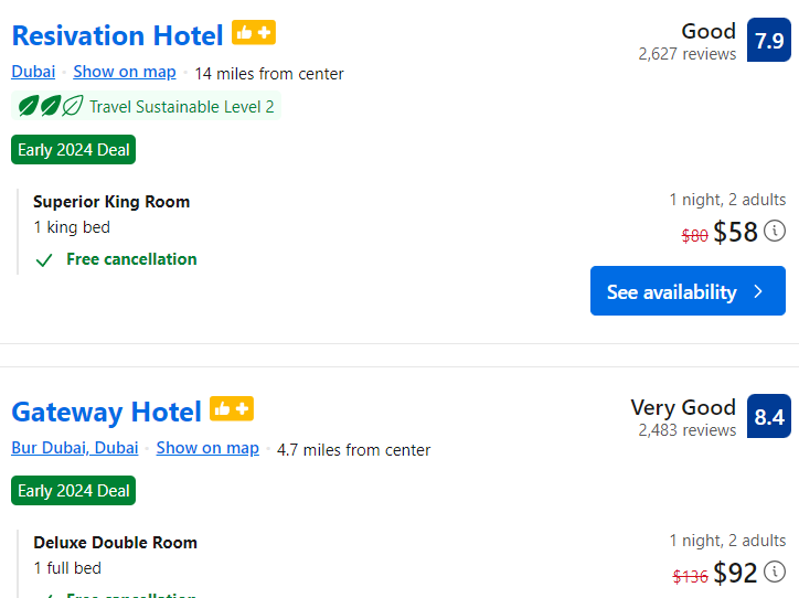 Booking.com - 2024年春季迪拜酒店大促:低至7折 捷威酒店低至$92/晚Booking.com - 2024年春季迪拜酒店大促:低至7折